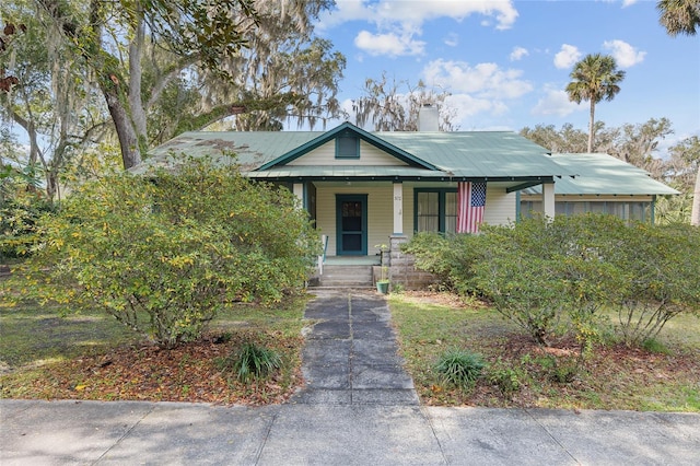 bungalow-style home with covered porch