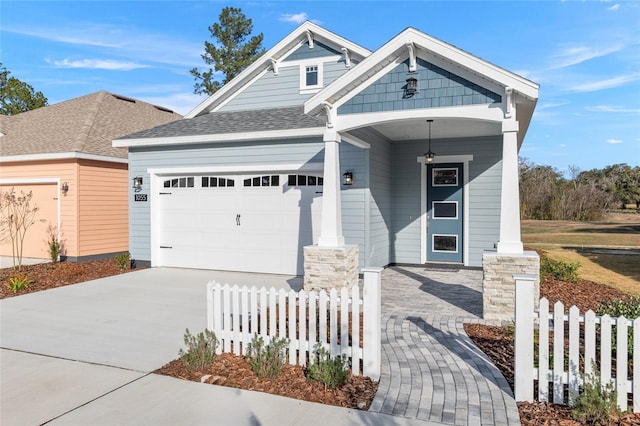 craftsman-style home featuring a garage