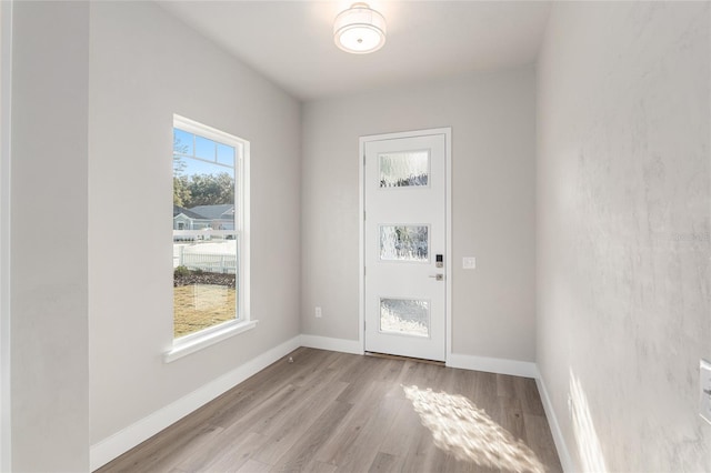 entrance foyer with light hardwood / wood-style floors