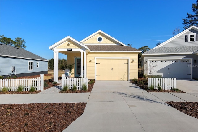 view of front of home with a garage