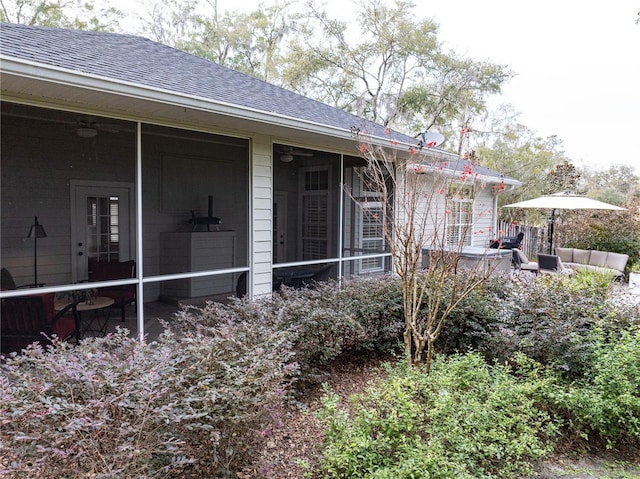 exterior space with outdoor lounge area