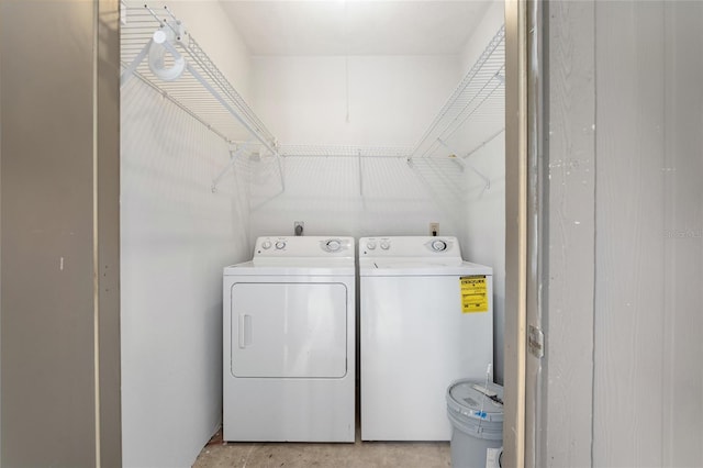 laundry area with washer and dryer and laundry area