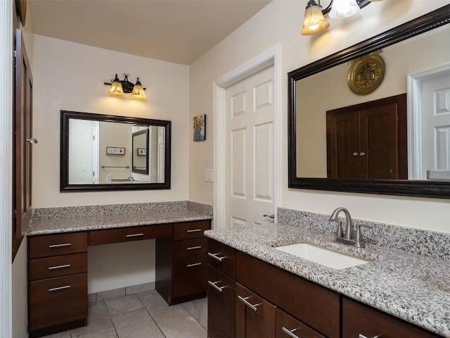 bathroom with vanity and tile patterned floors