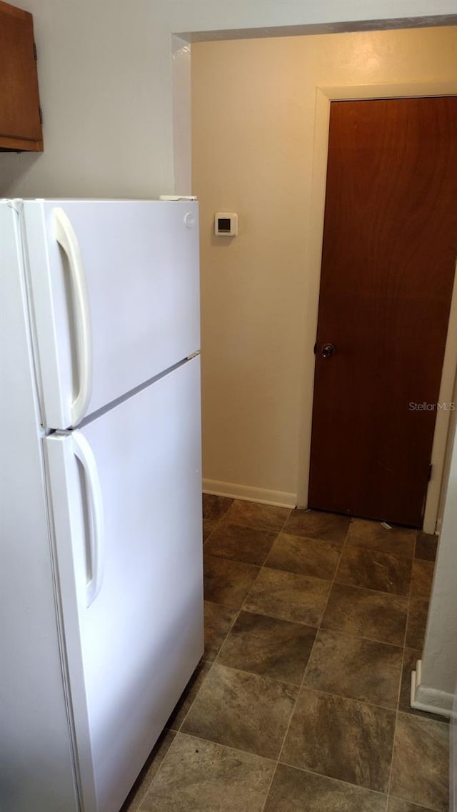 kitchen with white fridge