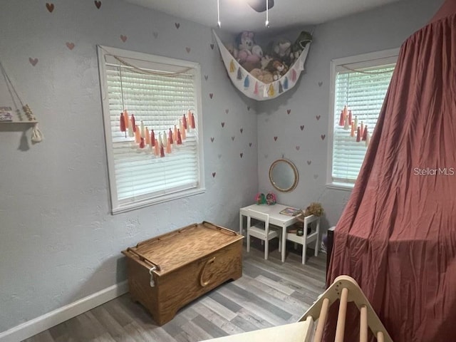 bedroom featuring light hardwood / wood-style floors