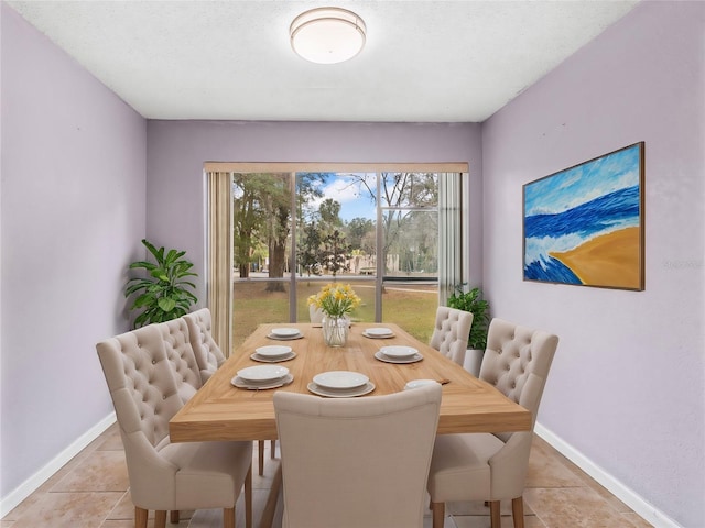 view of tiled dining room