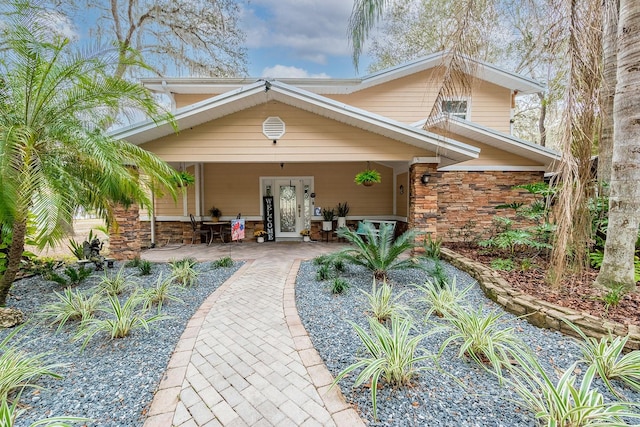 view of front of home with a porch