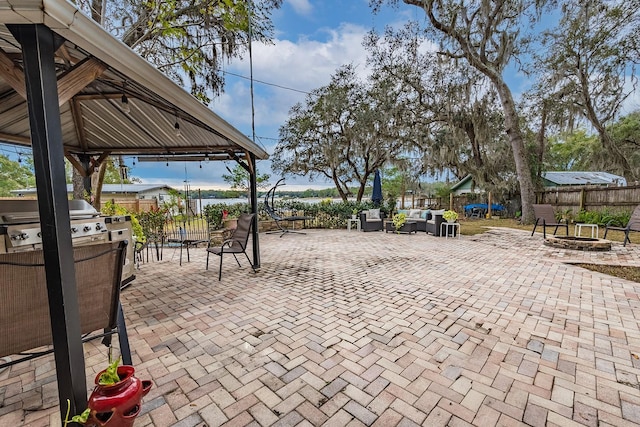 view of patio with a gazebo