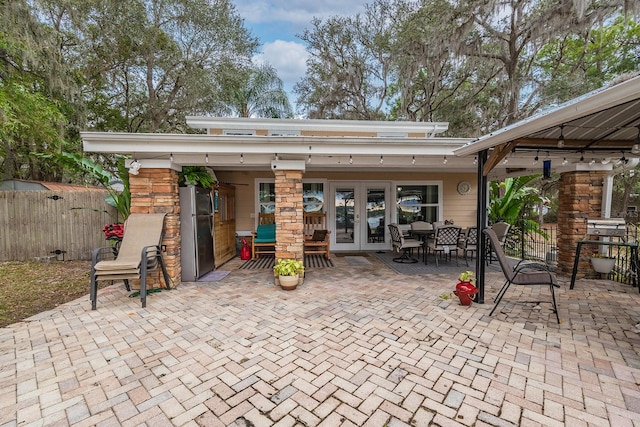 view of patio with french doors