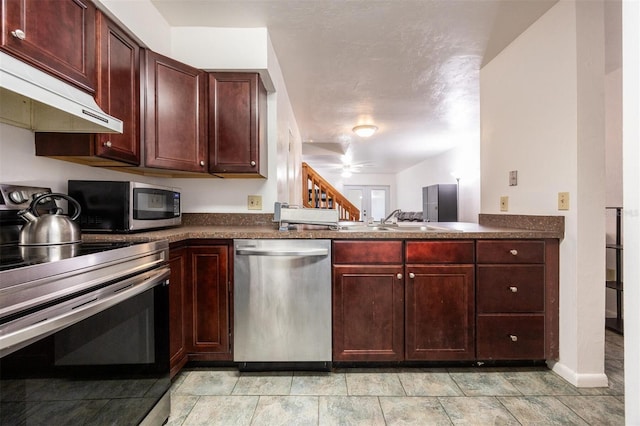 kitchen featuring stainless steel appliances and sink