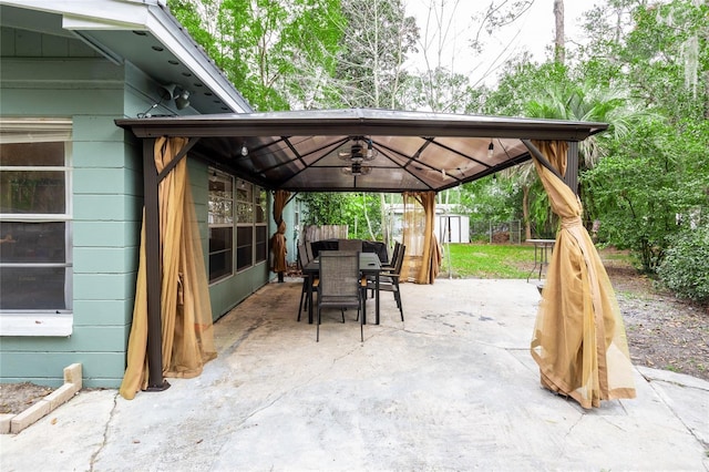 view of patio with a gazebo