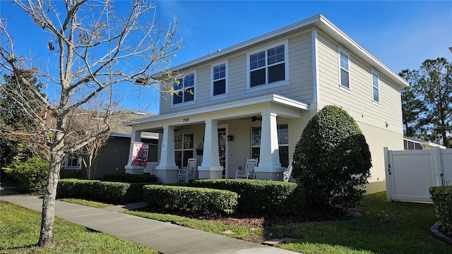 view of front facade featuring covered porch