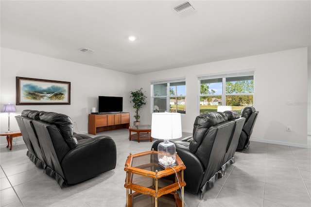 view of tiled living room