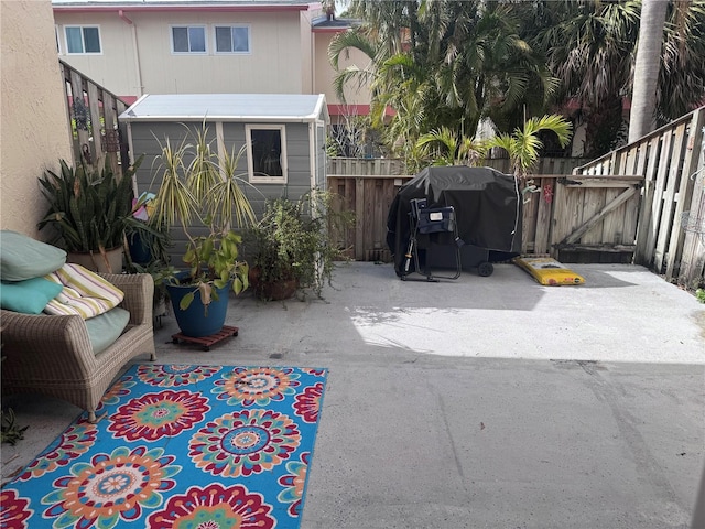 view of patio with area for grilling