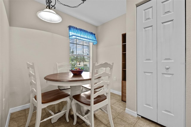 view of tiled dining area