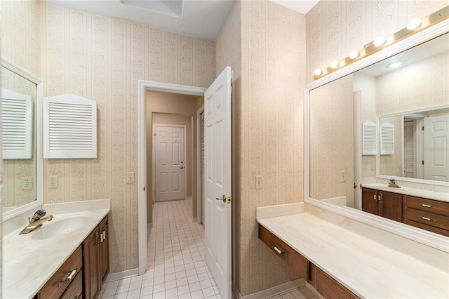 bathroom featuring vanity and tile patterned floors