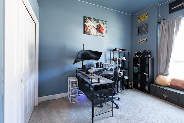 office area featuring carpet floors