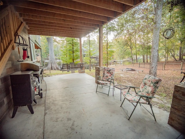 view of patio with grilling area