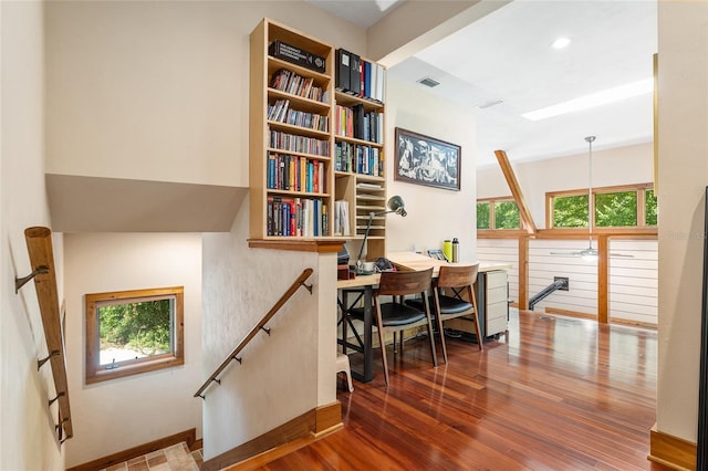 office featuring hardwood / wood-style floors and a wealth of natural light