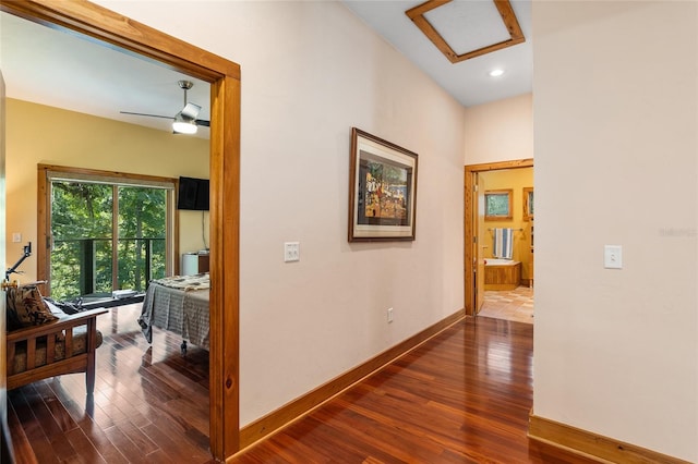 hall featuring wood-type flooring