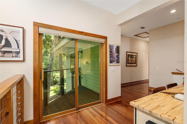 entryway featuring dark hardwood / wood-style floors