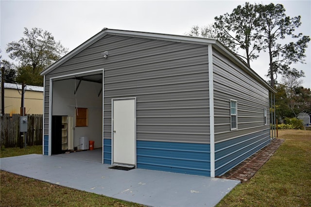 exterior space featuring a garage