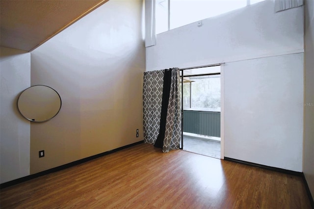 empty room featuring wood-type flooring