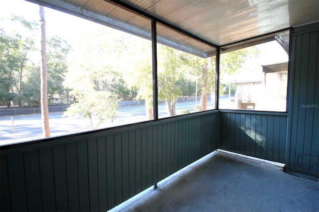 view of unfurnished sunroom