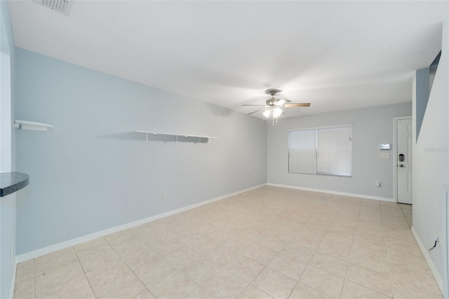 empty room with ceiling fan