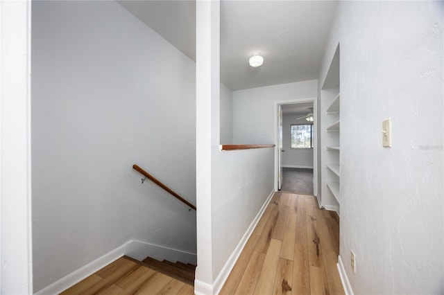 hall featuring light wood-type flooring