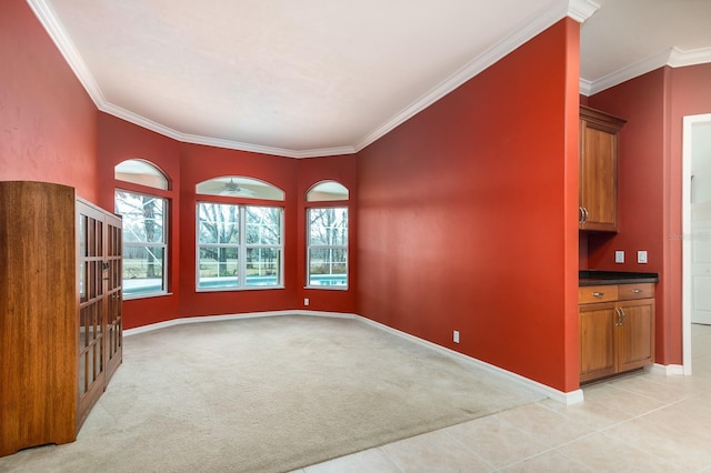 interior space featuring ornamental molding