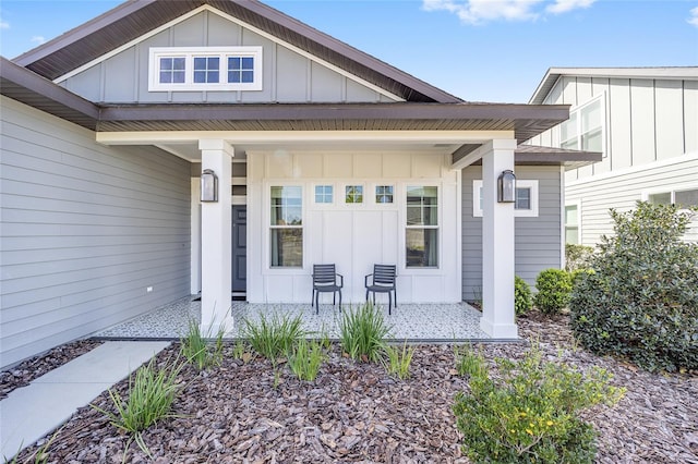 entrance to property with a porch