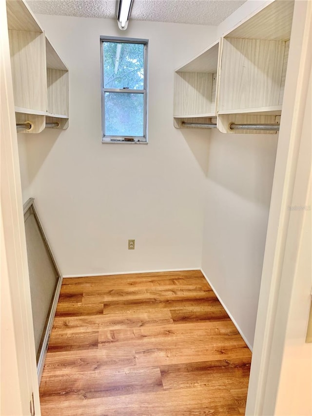 spacious closet featuring hardwood / wood-style flooring