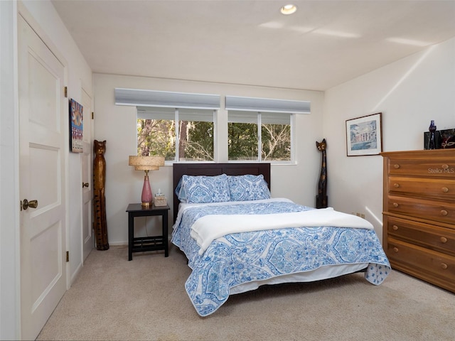 carpeted bedroom with multiple windows