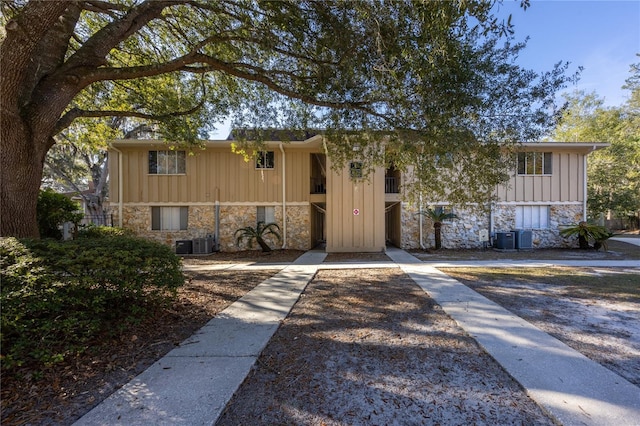 view of front of property with cooling unit