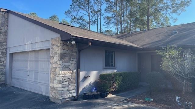 view of home's exterior with a garage