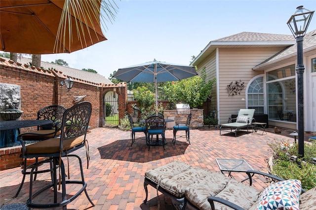 view of patio featuring area for grilling