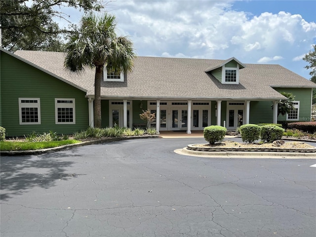 view of front of property with french doors