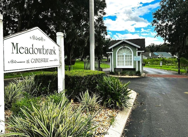 view of community sign