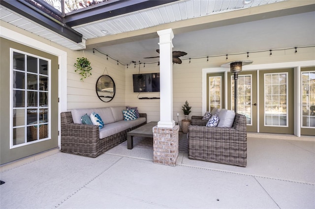 view of patio with an outdoor living space