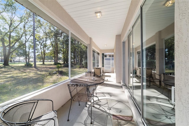 view of sunroom