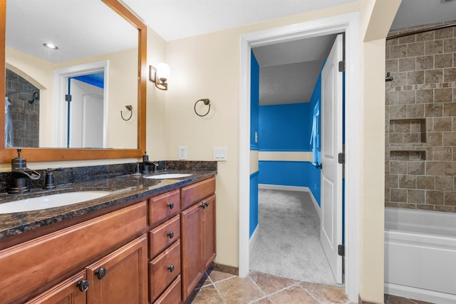 bathroom featuring tile patterned floors and vanity