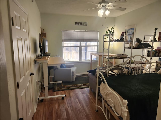 bedroom featuring dark wood-type flooring