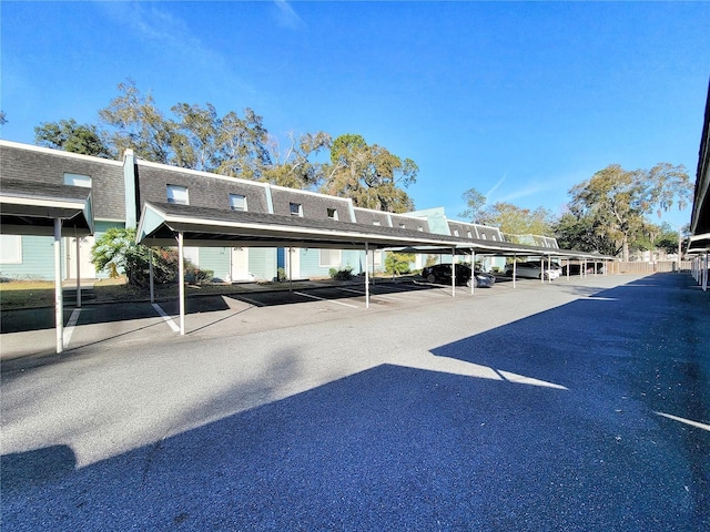 view of parking featuring a carport