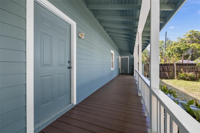 deck with fence
