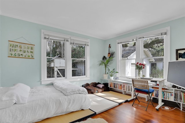 bedroom featuring hardwood / wood-style flooring