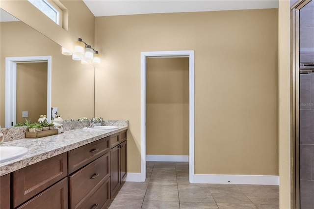 bathroom featuring vanity and tile patterned floors