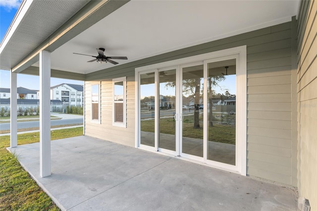 view of patio / terrace with ceiling fan