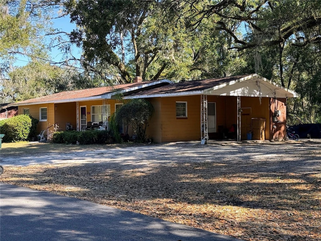 view of single story home