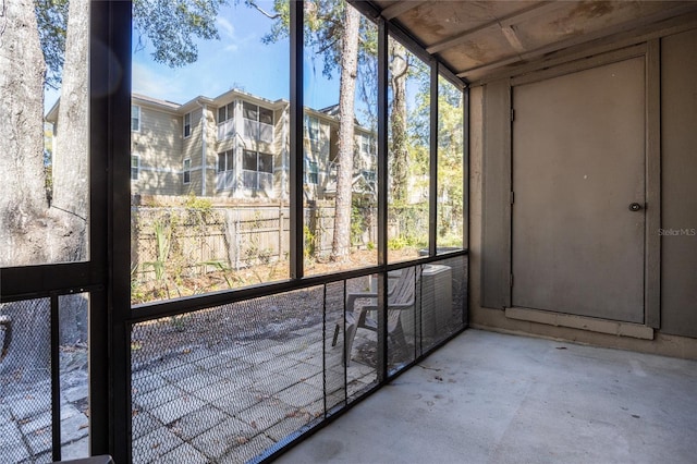 view of unfurnished sunroom